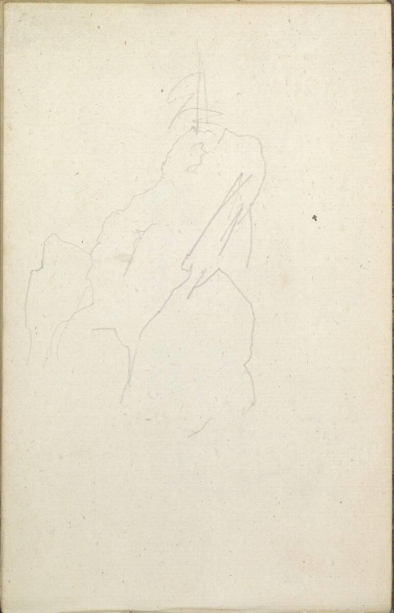 Friedrich Gauermann, Grobe Skizze einer Felslandschaft, Inv. Nr.: 25670/18v