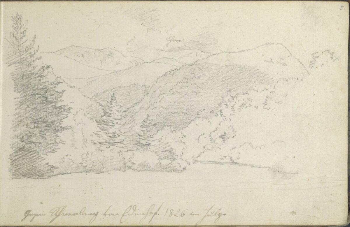 Friedrich Gauermann, Gegen Schneeberg vom Edenhof, Inv. Nr.: 25670/5