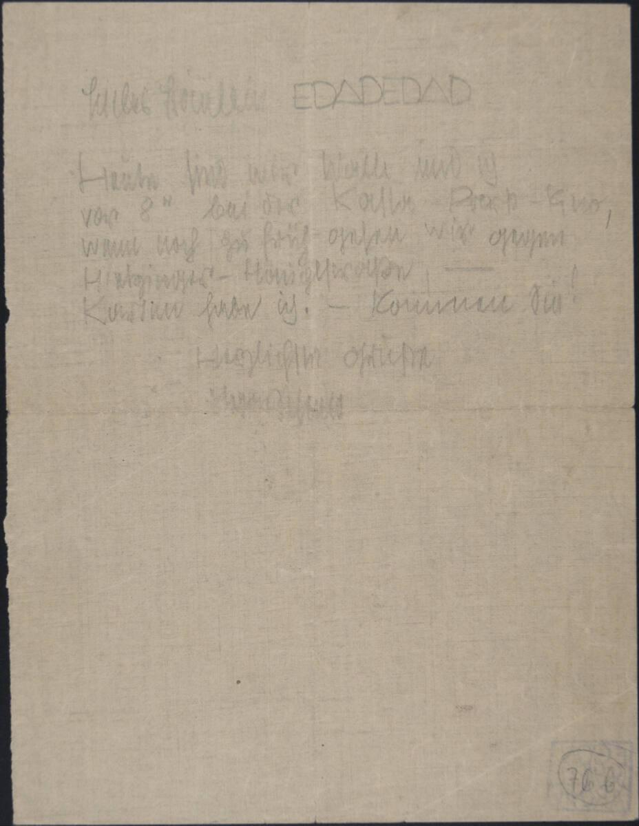 Brief von Egon Schiele an Edith und Adele Harms vor 1915, Inv. Nr.: ESA76b