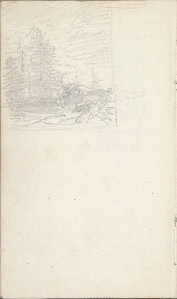 Friedrich Gauermann, Skizze eines Seeufers, Inv. Nr.: 25668/73v