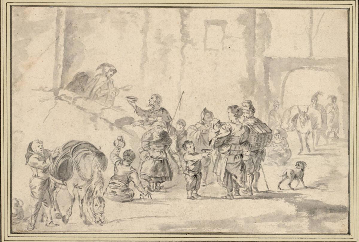 Antoni Goubau, Armenspeisung an der Treppe eines Kapuzinerklosters, Inv. Nr.: 9867