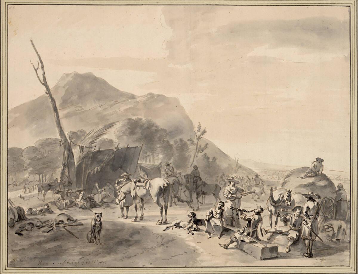 Hendrick Verschuring, Feldlager mit Kavalleristen und Marketenderinnen, Inv. Nr.: 9894