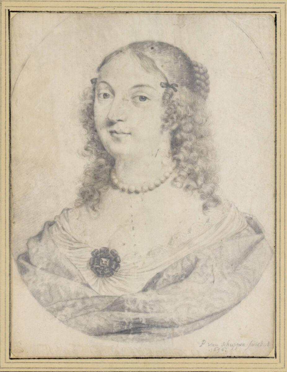 Pieter van Schuppen, Marie Luise von Gozaga, Königin von Polen und Schweden  (Brustbild im Oval…