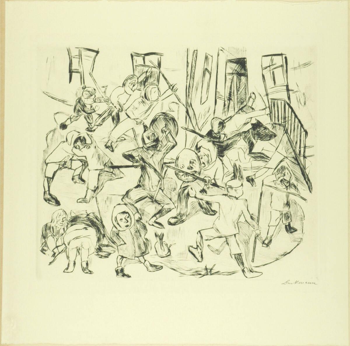 Max Beckmann, Gesichter; Spielende Kinder, Inv. Nr.: DG1920/7/16
