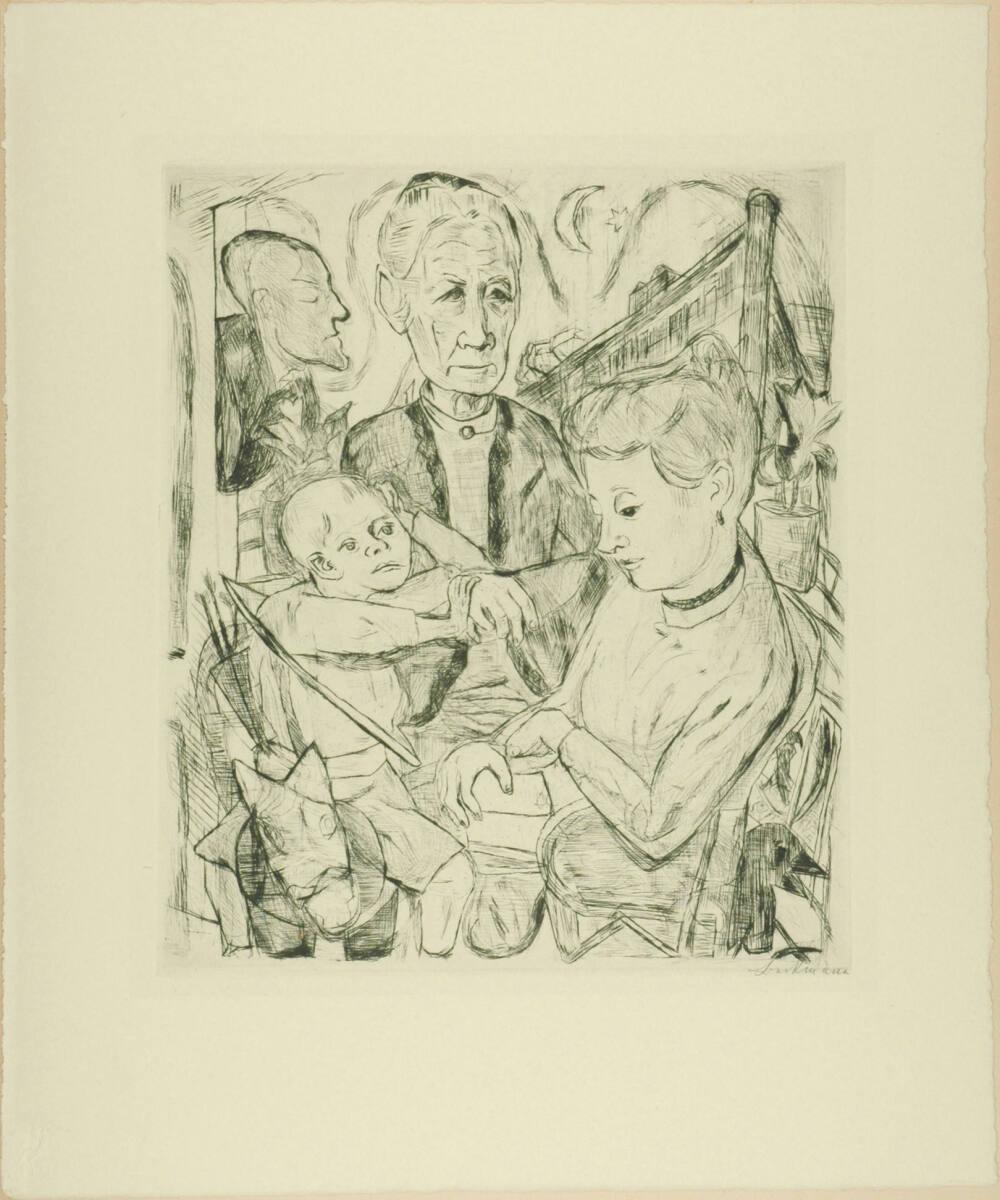 Max Beckmann, Gesichter; Familienszene, Inv. Nr.: DG1920/7/2