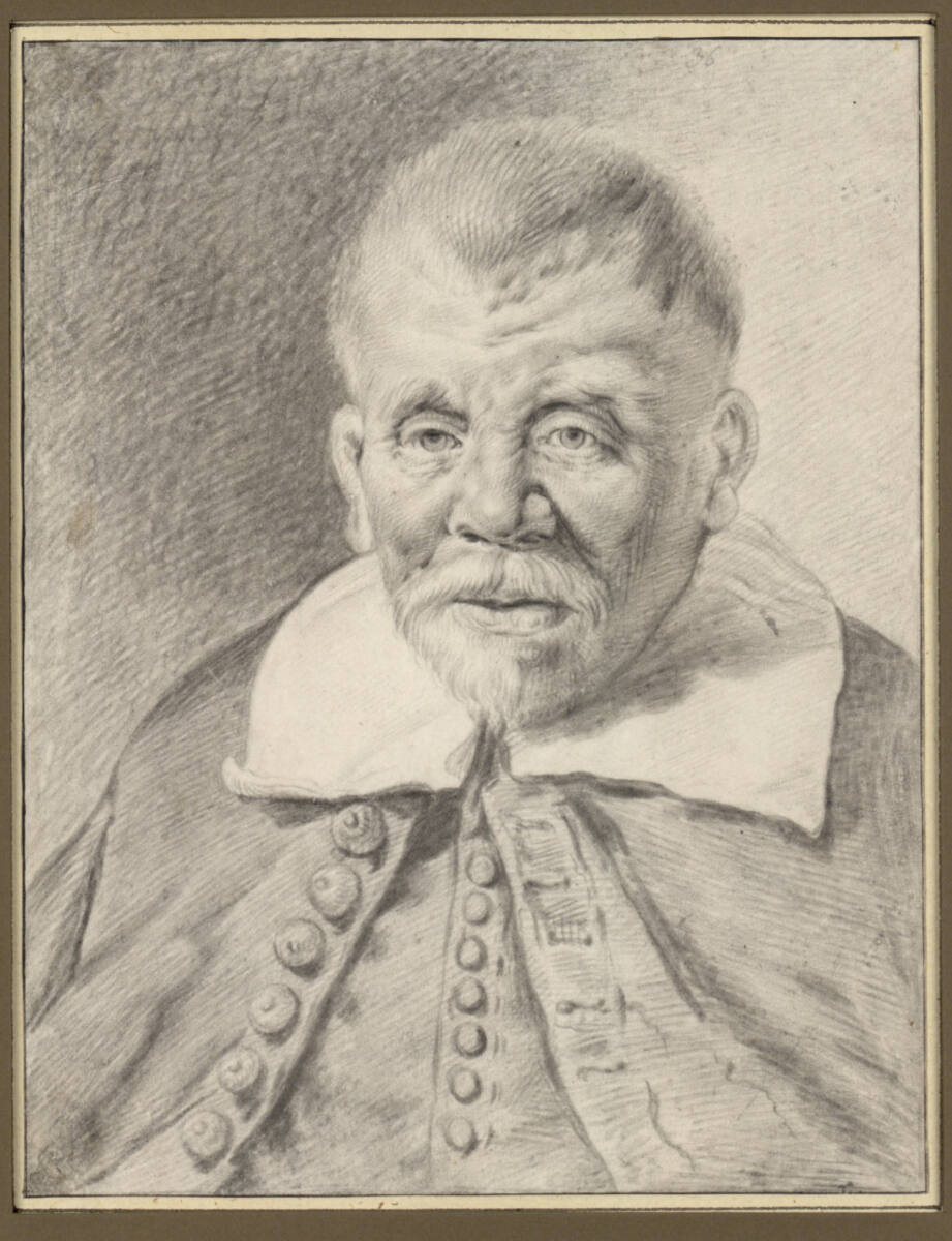 Brustbild eines alten Mannes mit Spitzbart und kurzem Haar, Cornelis Visscher