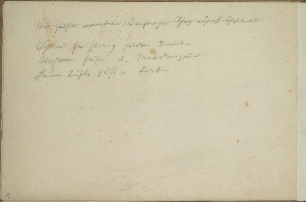 Notizen (im Skizzenbuch kopfstehend), Hans Canon