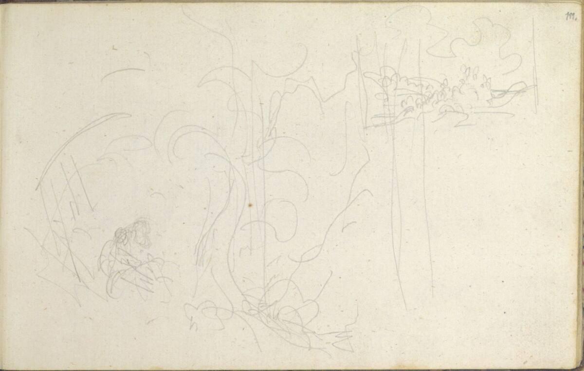 Friedrich Gauermann, Grobe Waldskizze, Inv. Nr.: 25670/111r