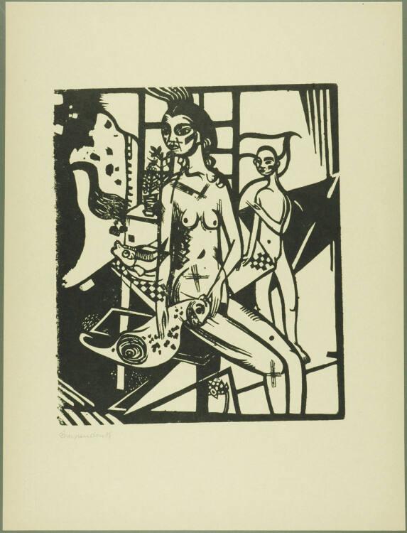 Heinrich Campendonk, Interieur mit zwei Akten, Inv. Nr.: DG2005/10829/12
