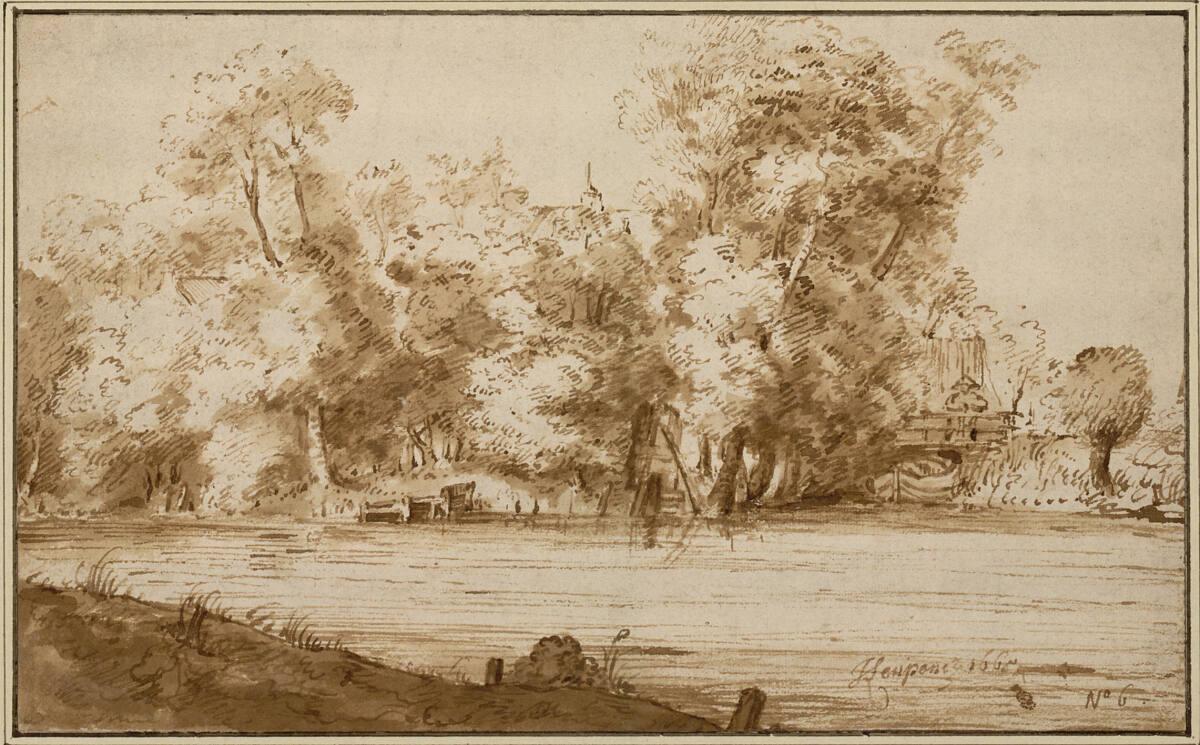 Johannes Leupenius, Baumgruppe am Wasser, Inv. Nr.: 10105