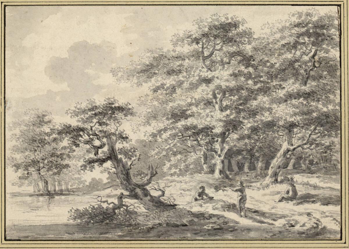 Waldrand mit Weg und stillem Gewässer, Inv. Nr.: 10106