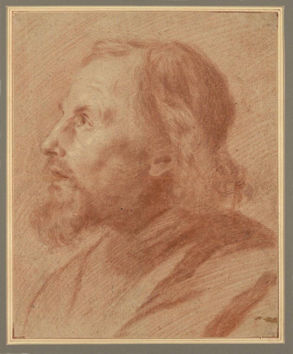 Godfried Schalcken, Brustbild eines bärtigen Mannes im Profil, aufwärts blickend, Inv. Nr.: 101…