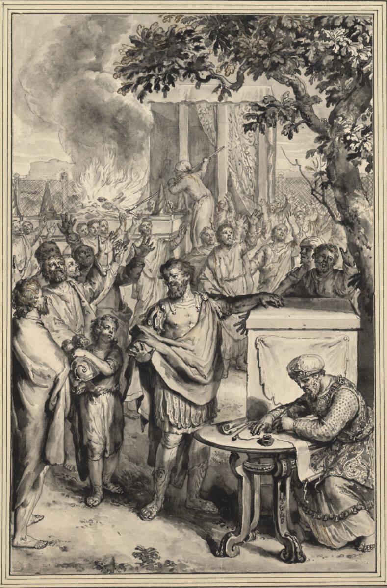 Gerard  Hoet, Josua befiehlt die Eroberung des Westjordanlandes  (Josua 1,10)  (?), Inv. Nr.: 1…