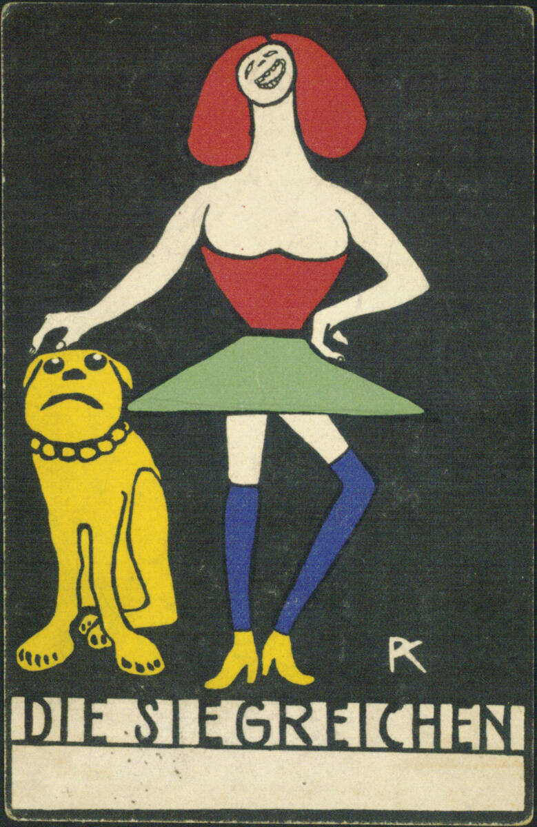 Postkarte Nr. 100 der Wiener Werkstätte: Die Siegreichen, Rudolf Kalvach