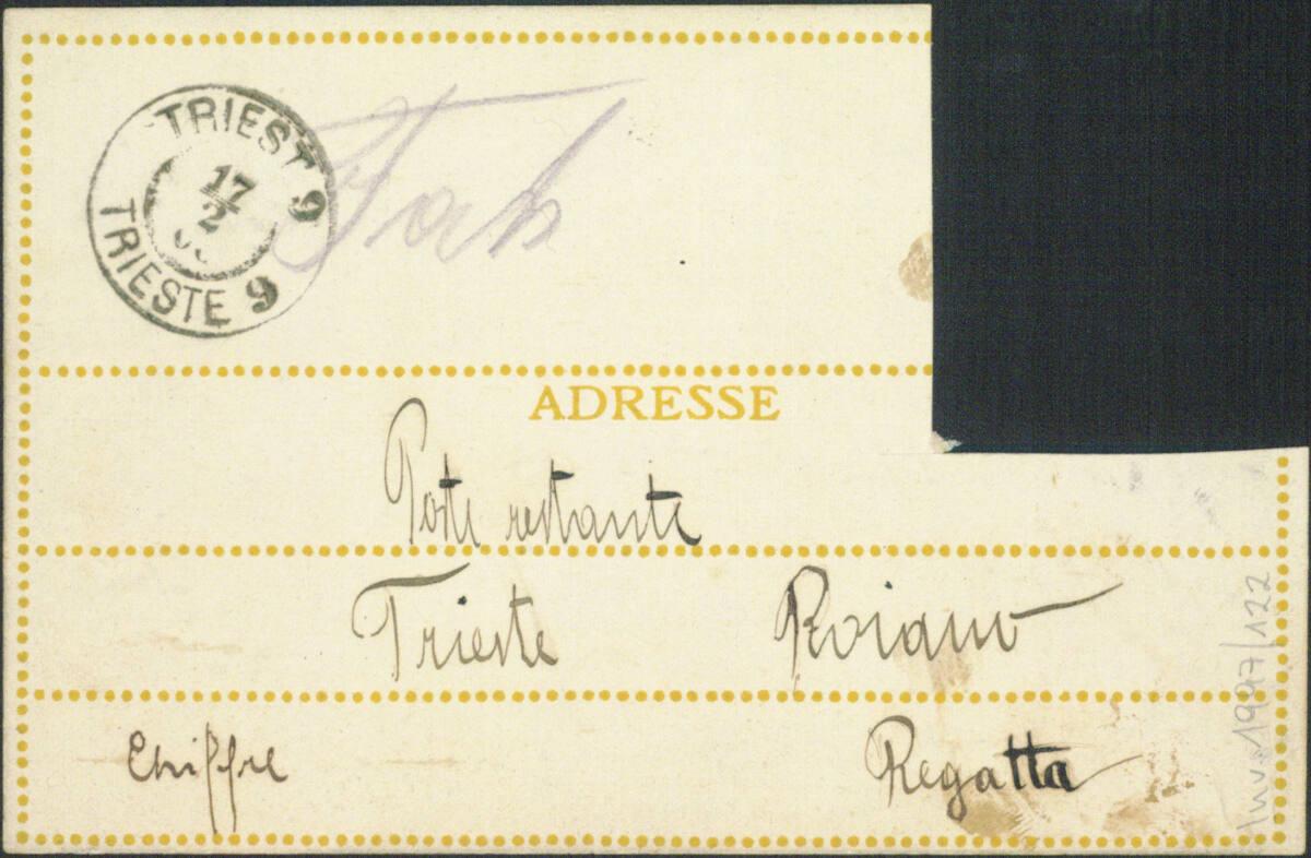 Rudolf Kalvach, Postkarte Nr. 109 der Wiener Werkstätte: Kampf eines Mannes und einer Katze geg…