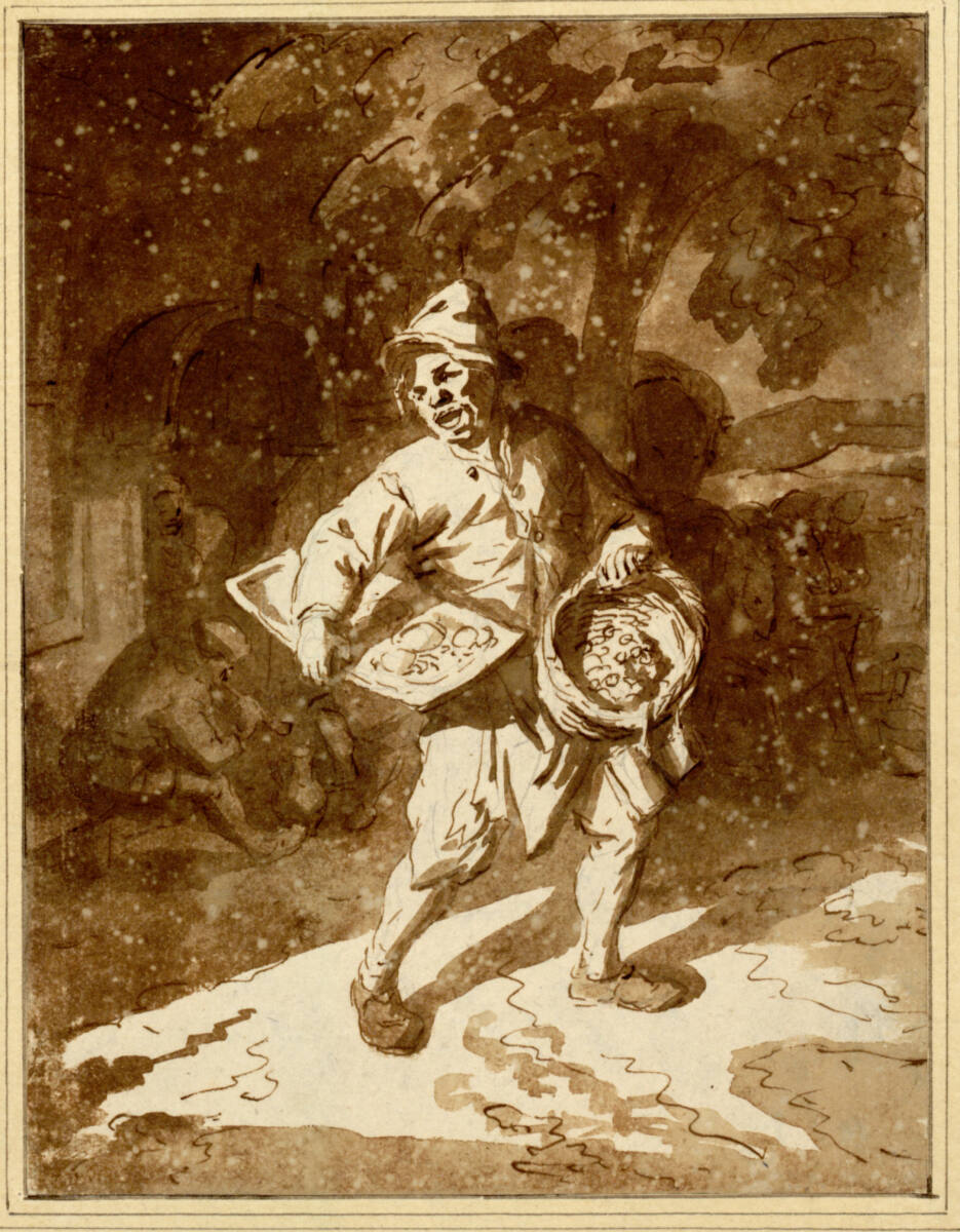 Rufender Straßenverkäufer, Cornelis Dusart