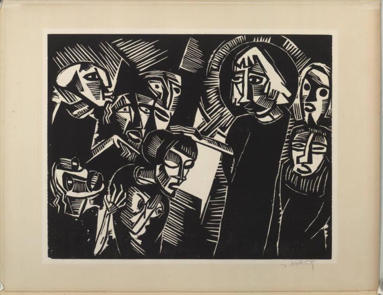 Karl Schmidt-Rottluff, Kristus und die Ehebrecherin (9 Holzschnitte Blatt 6), Inv. Nr.: DG2005/…