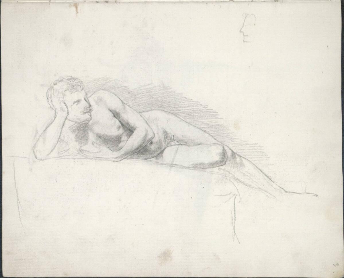 Friedrich Gauermann, Männliche Aktstudie, Inv. Nr.: 25918/3r