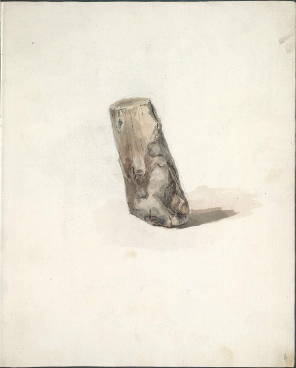 Friedrich Gauermann, Studie eines Baumstumpfs (im Skizzenbuch kopfstehend), Inv. Nr.: 25918/3v