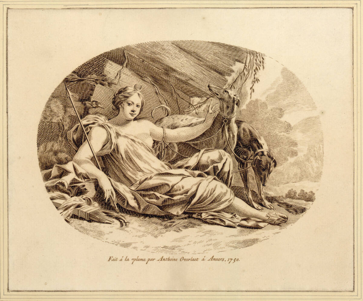 Diana, von der Jagd ausruhend, AntoonOverlaet, 1750
