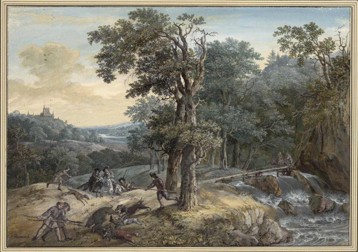Waldlandschaft mit Eberjagd, GerritBattem