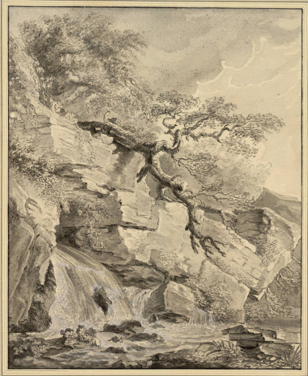 Felsenwand mit kleinem Wasserfall, Norbert van Bloemen