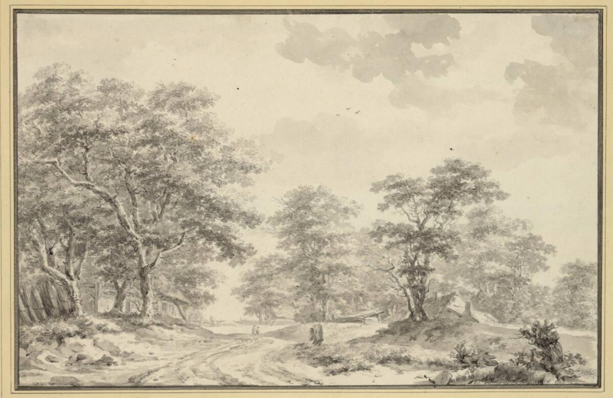 Hermanus van Brussel, Waldlandschaft mit Landstraße und Bauernhäusern, Inv. Nr.: 10814