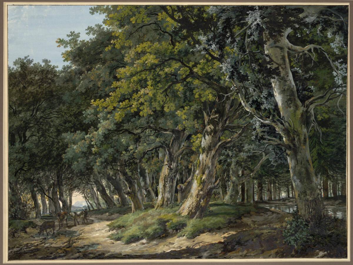 Hermanus van Brussel, Waldinneres mit Hirt und drei Rindern, Inv. Nr.: 10816
