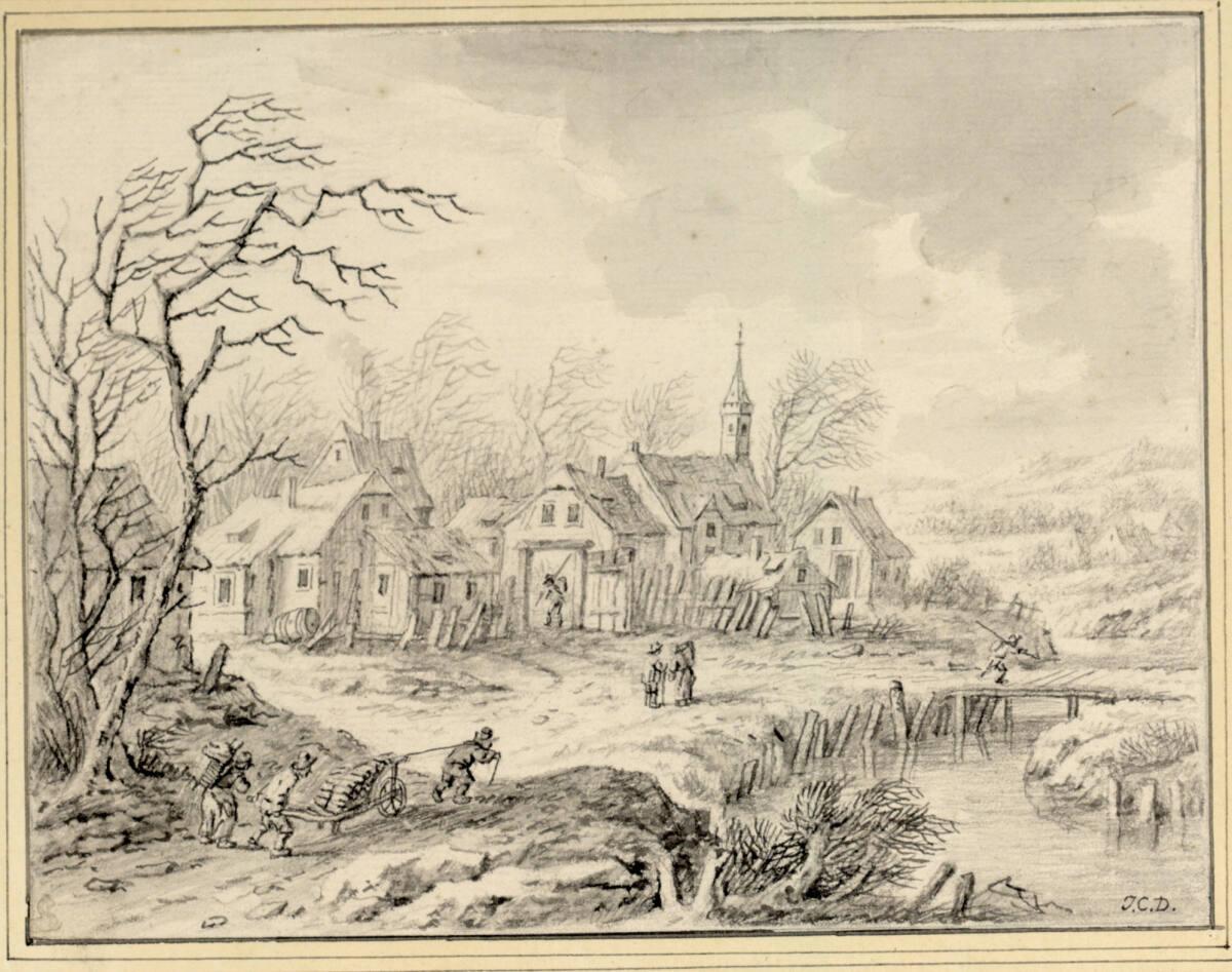 J.C. Dietzing, Winterlandschaft mit kleinem Dorf, Inv. Nr.: 10834