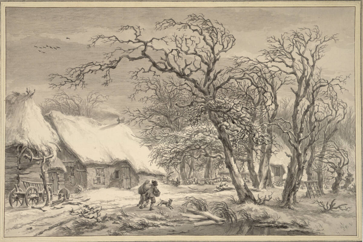 Winterlandschaft (Dorf am Waldrand), Egbert van Drielst