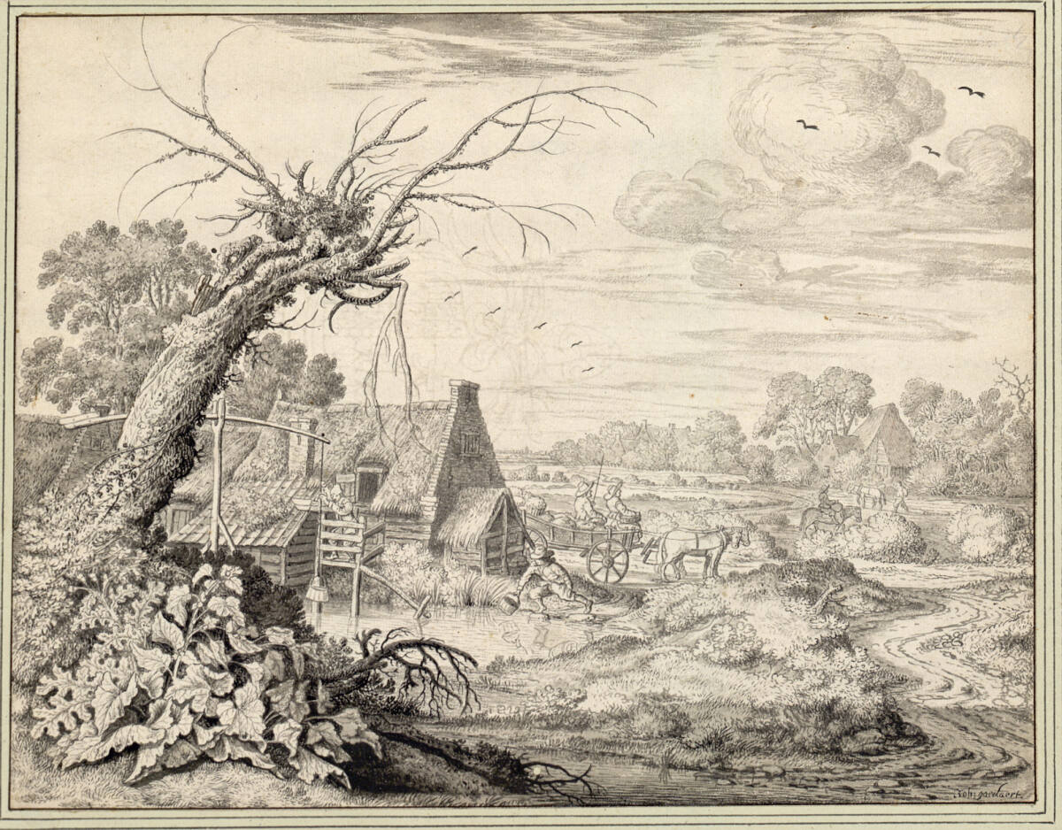 Weidelandschaft mit Gehöften und Staffage, JohannesGoedaert