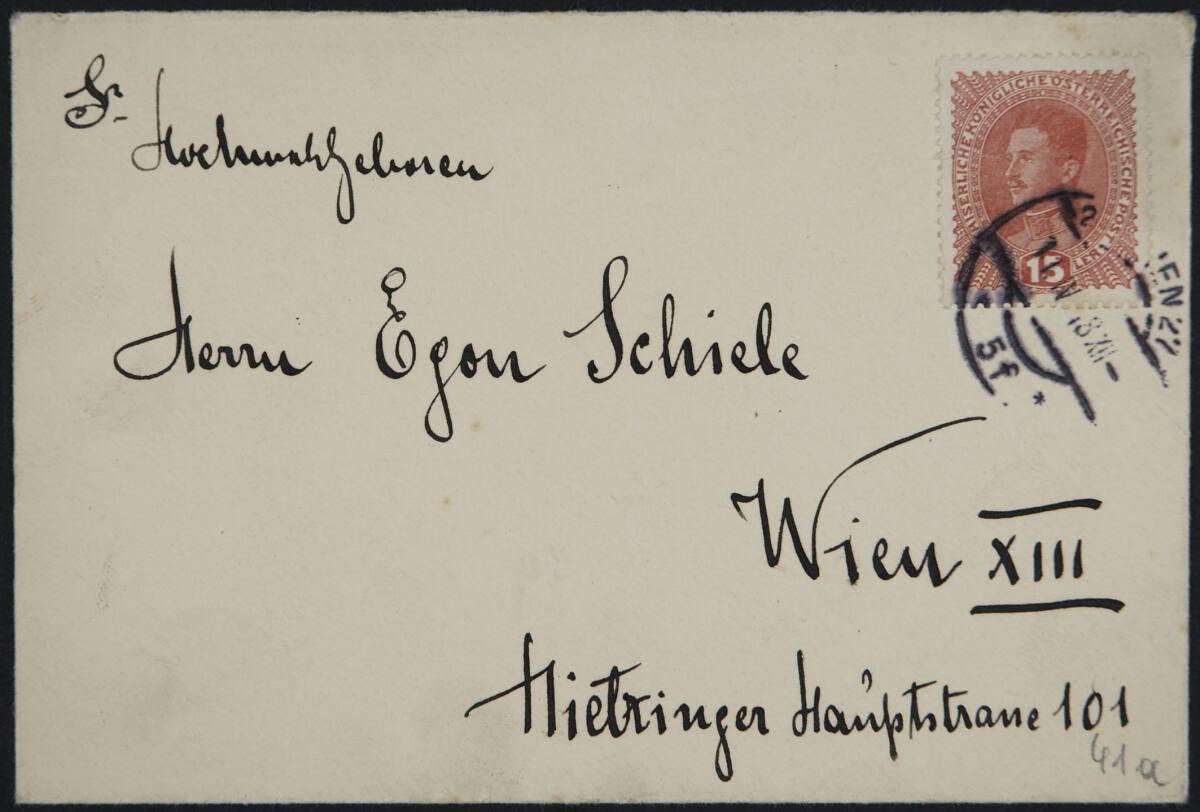 Brief von Anton Viditz-Ward an Egon Schiele vom 10. April 1918, Inv. Nr.: ESA41a/recto