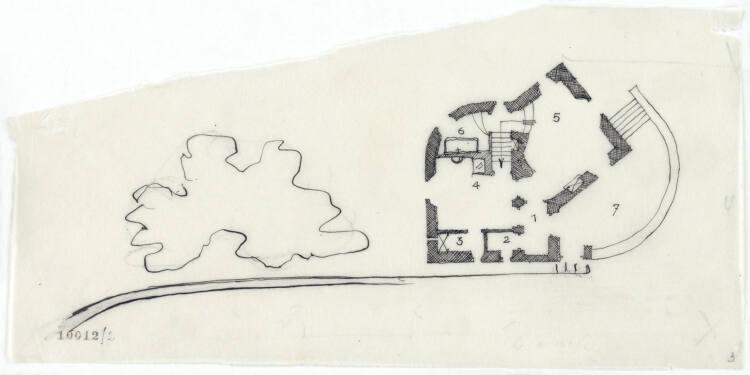 Lois Welzenbacher, Bad Dreikirchen bei Waidbruck, Haus Settari, Erdgeschoß, Grundriss, aus Publ…