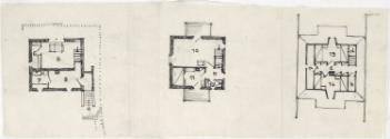 Lois Welzenbacher, Absam, Haus Welzenbacher, Keller-, 1. und 2. Obergeschoß, Grundriss, aus Pub…