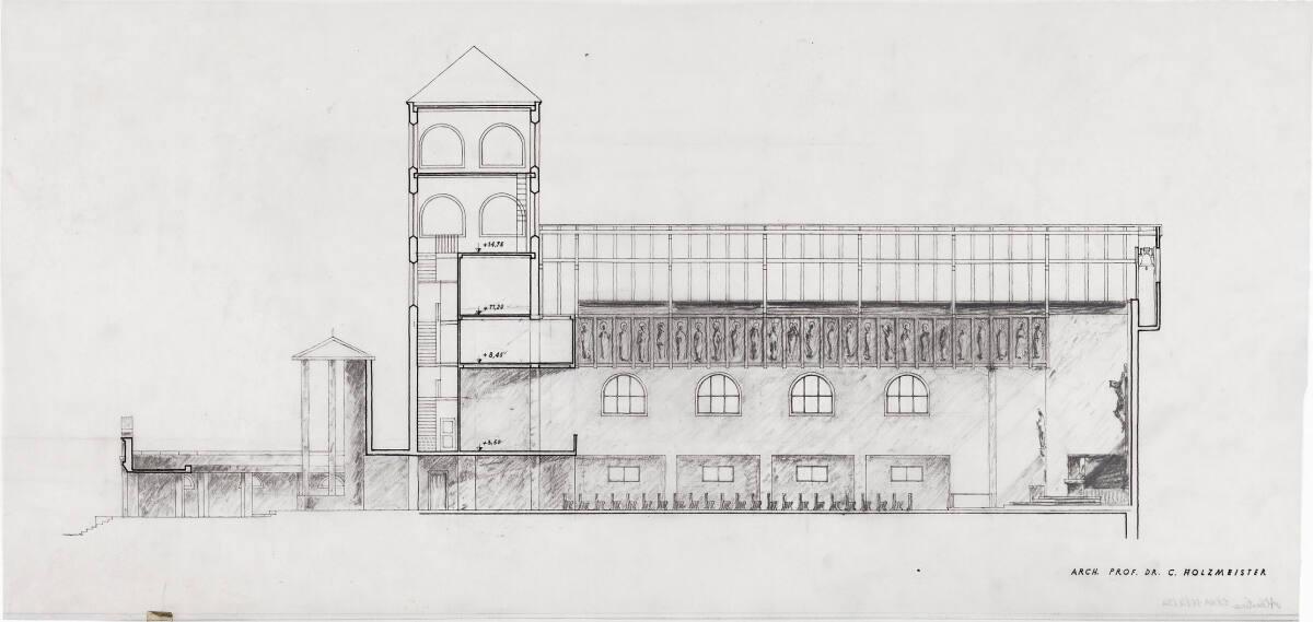 Clemens Holzmeister(?), Gloggnitz, Christkönigskirche II (Kardinal-Piffl-Gedächtniskirche); Län…