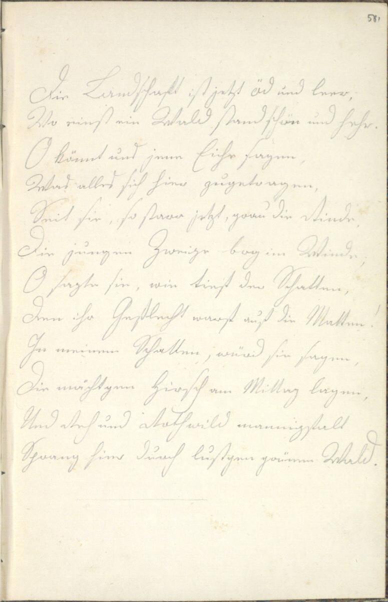 Friedrich Gauermann, Gedicht, Inv. Nr.: 25671/58