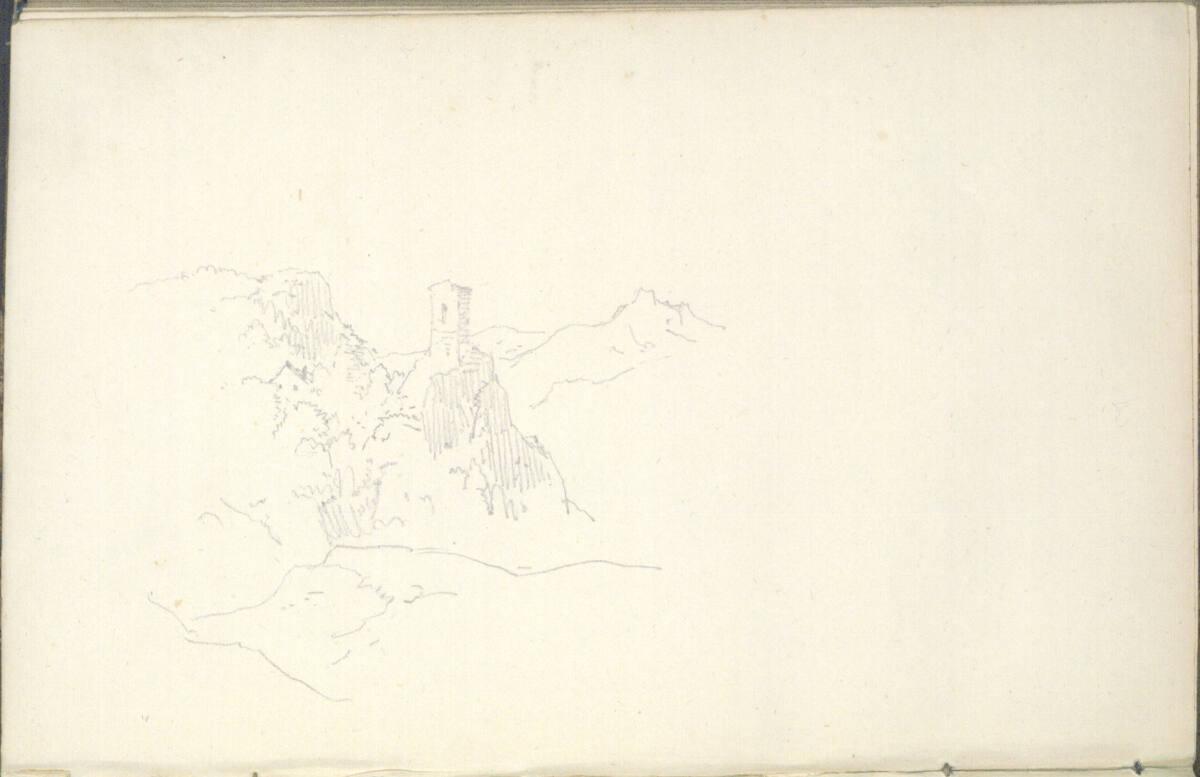 Friedrich Gauermann, Landschaft mit Ruine, Inv. Nr.: 25671/62