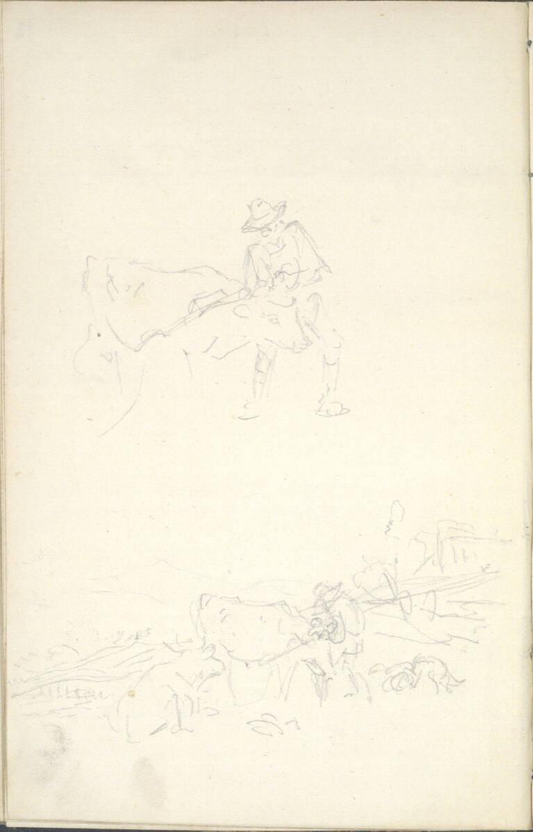 Friedrich Gauermann, Bauer bei Ausspannen eines Ochsenwagens, Inv. Nr.: 25671/79