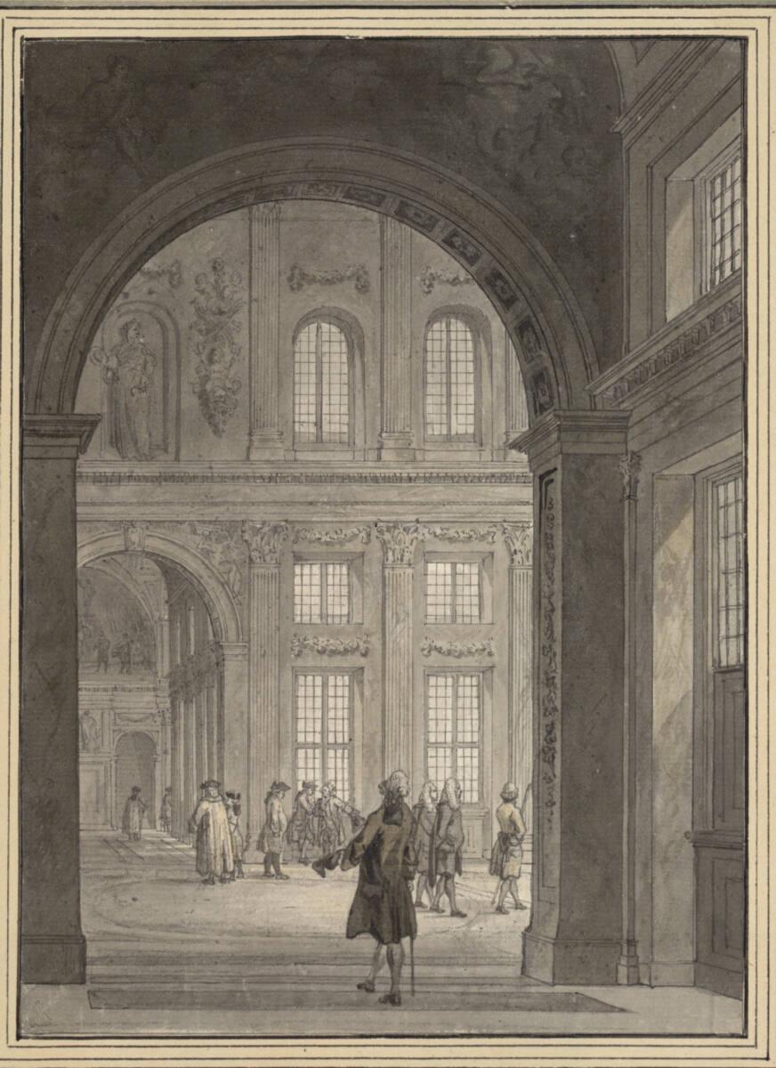 Reinier Vinkeles, Einblick in die Halle des Amsterdamer Rathauses, Inv. Nr.: 11057