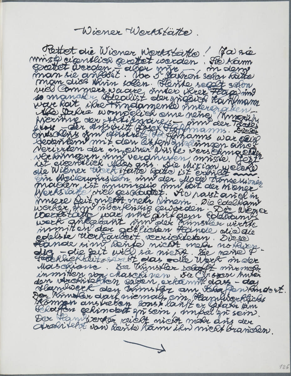 Tagebucheintrag: Wiener Werkstätte., Anton Hanak