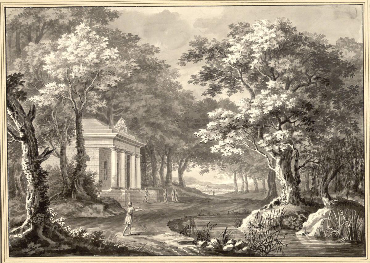 François Lefèbvre, Arkadische Landschaft mit Mausoleum, Inv. Nr.: 11064