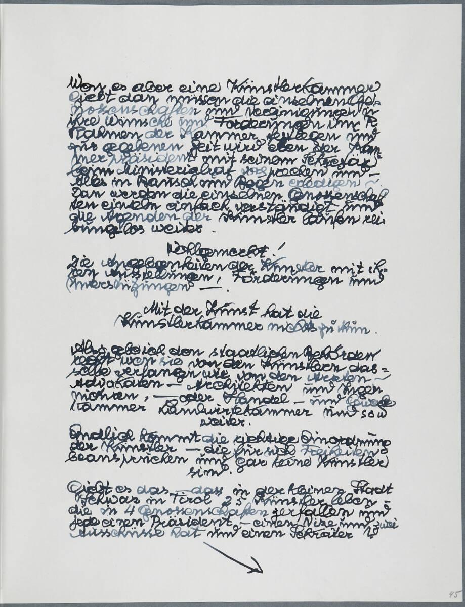 Anton Hanak, Tagebucheintrag, Inv. Nr.: 36080/6/45
