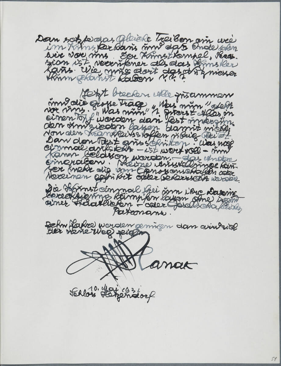 Tagebucheintrag, Anton Hanak