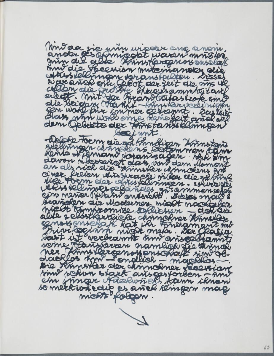 Anton Hanak, Tagebucheintrag, Inv. Nr.: 36080/6/63