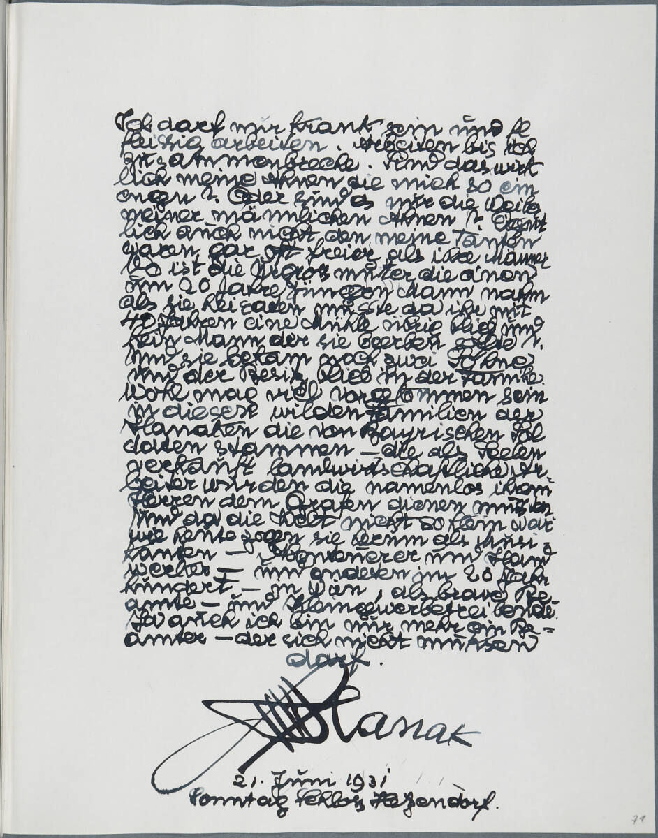 Tagebucheintrag, Anton Hanak