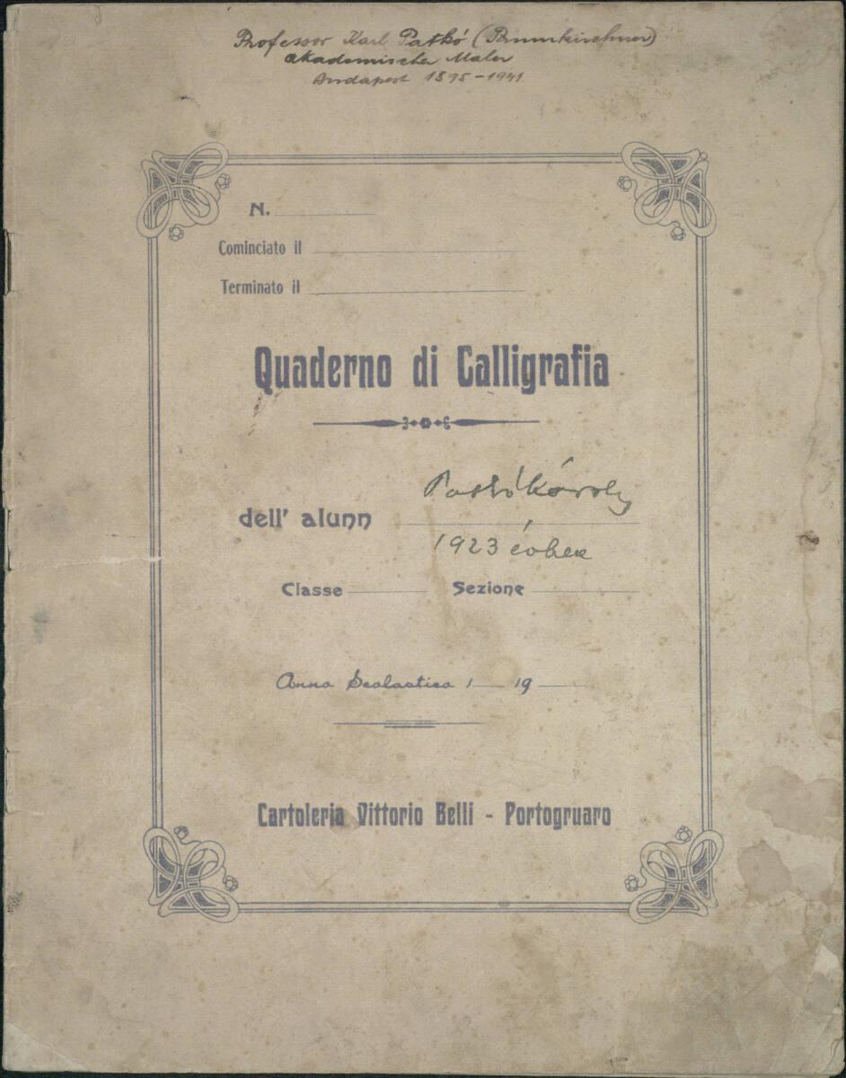 Karoly Patko, Italienisches Skizzenheft "Quaderno di Calligrafia", Inv. Nr.: 45604/Umschlagseit…