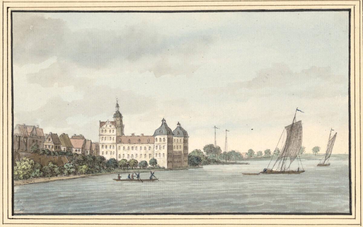 François Lefèbvre, Blick auf Schloß Coswig  (zw. Dessau und Wittenberg), Inv. Nr.: 11132