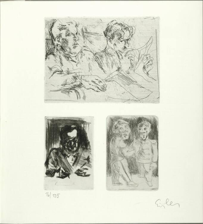 Georg Eisler, Frühe Radierungen - Männerbildnisse, Inv. Nr.: DG2005/10857/1