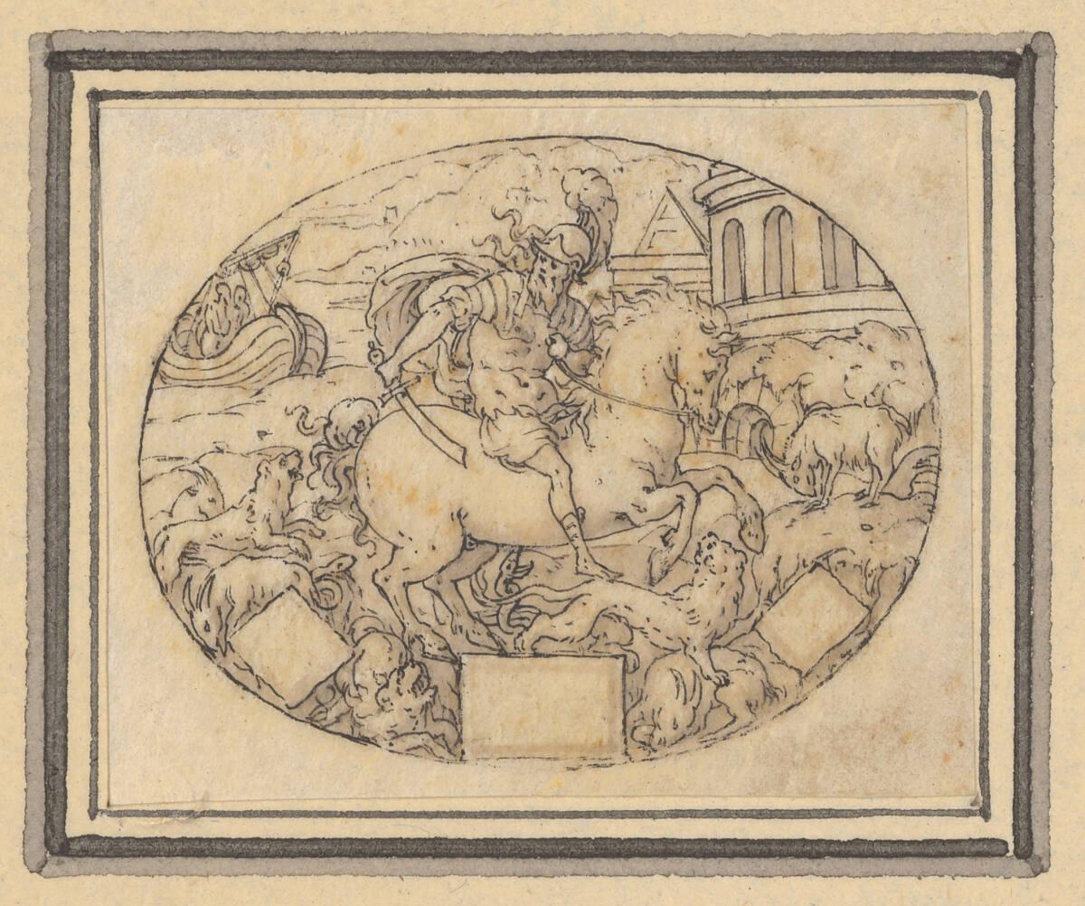 Étienne Delaune, Aeneas auf dem Wege in die Unterwelt (?), Inv. Nr.: 11159