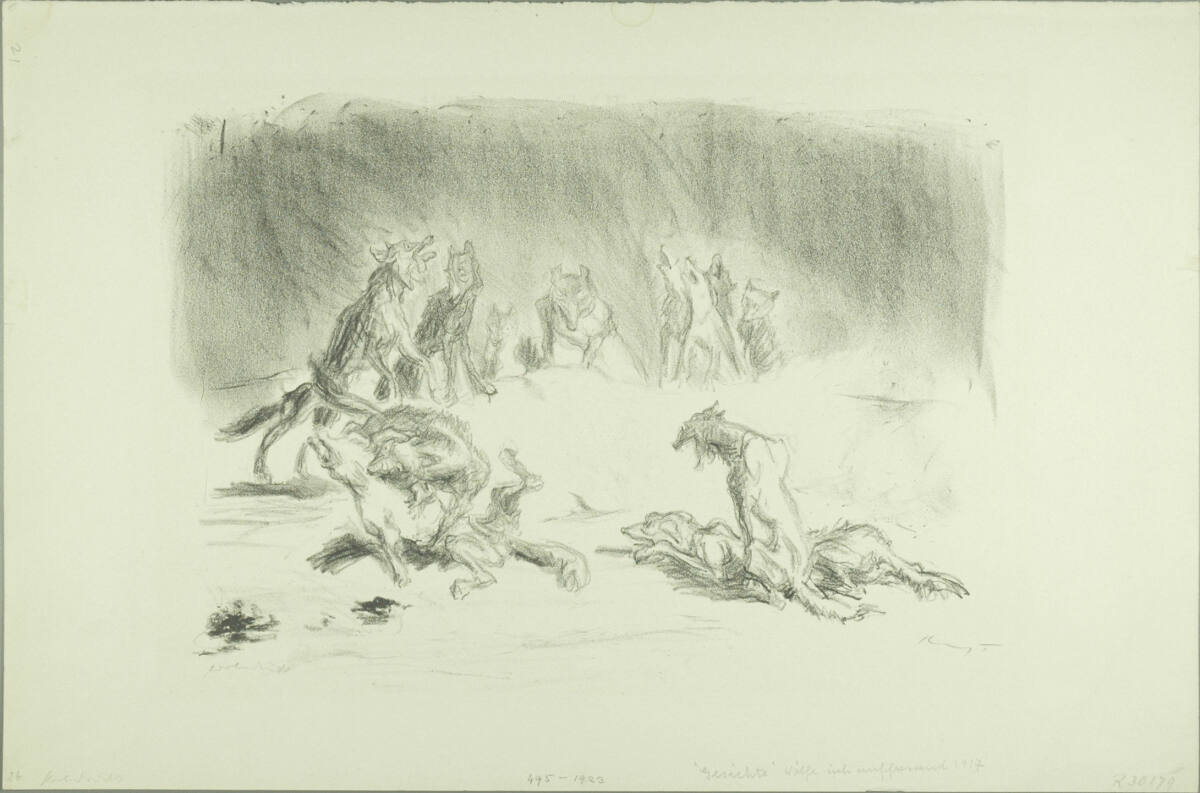"Gesichte" Wölfe sich auffressend, Max Slevogt, 1917